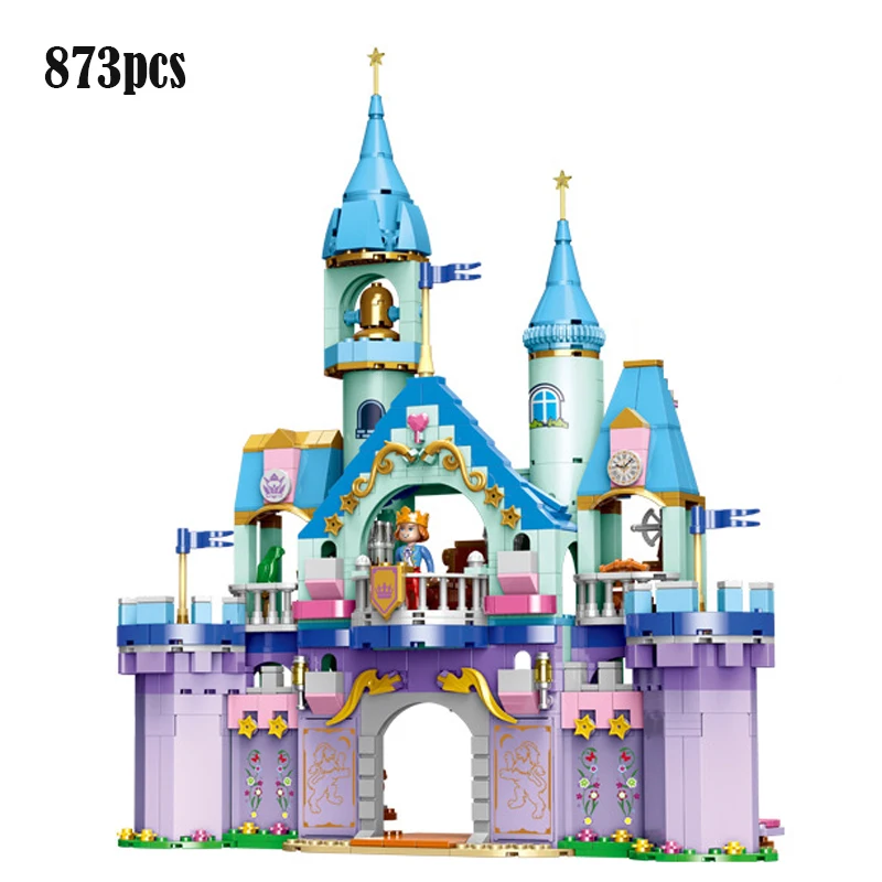

Disney 2020 NEW 873PCS City Girls Series The Prince Big Castle Set Building Blocks Bricks Girls Friends Model The Figures Toys