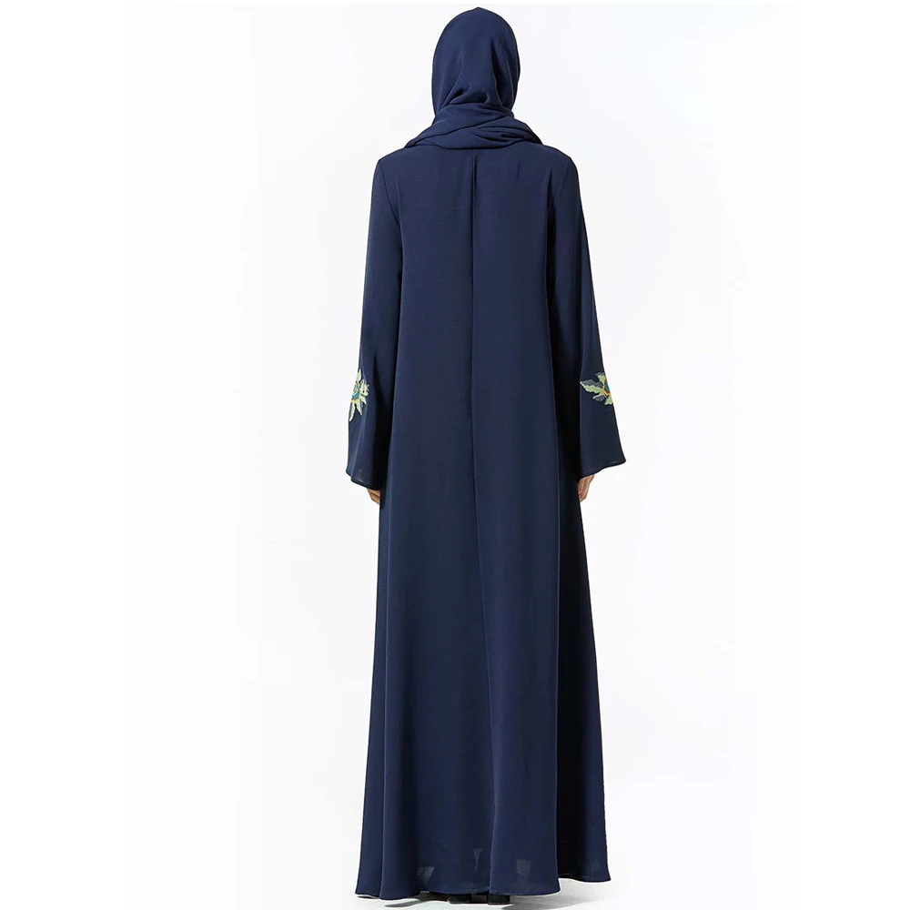 Islamic Abaya Embroidery Kaftan Muslim Women Long Sleeve Maxi Dress Robe Gown Caftan Arab Moroccan Malay Prayer Dresses Fashion
