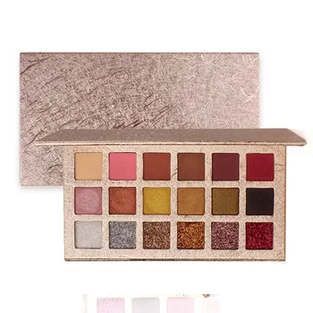 

Beauty Glazed 18 Color Eyeshadow Palette Eye Shadow Palette Bling Gold Makeup Customizable Logo for Private Label