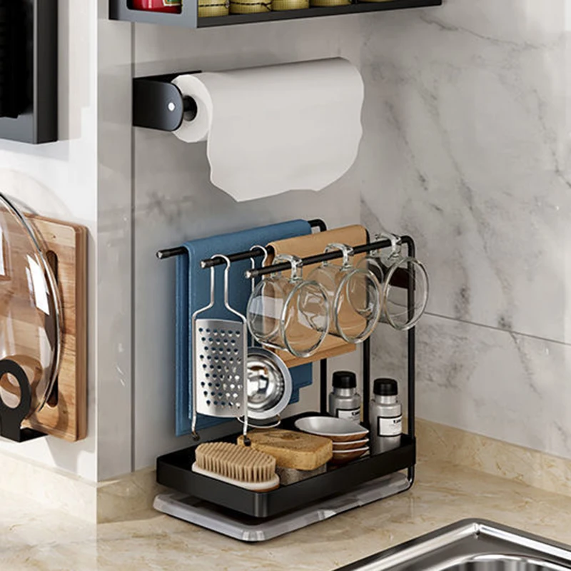 Wall Mounted Stainless Steel Rag Rack With Drain Pan Punch Free Multi