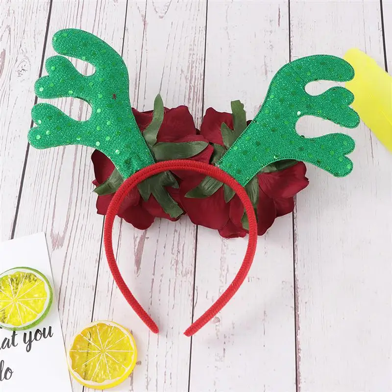 1pc Christmas Hair Hoops Cute Rose Flower Hair Accessory Head Hoops for Decorations