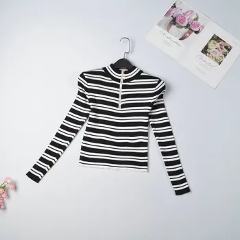

2020 Woman autumn long Sleeve Striped Pullover Women Sweater Knitted Sweaters O-Neck Tops Korean Pull Jumper