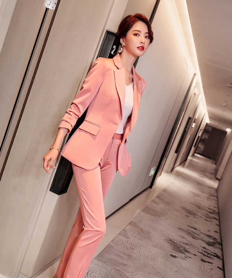 Green Red Blue 3 Piece Set High Quality Women Formal Pant Suit Office Lady Uniform Design Business Jacket and Pant for Work Wear