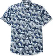 Chemise imprimée à manches courtes pour hommes, coupe régulière