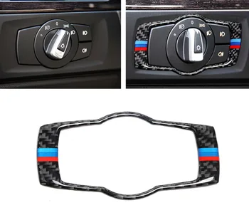 

Carbon Fiber Car Headlamp Switch Trim Refit Sticker Switch Frame Decor Stickers For bmw E90 E92 3 Series 2011-2015