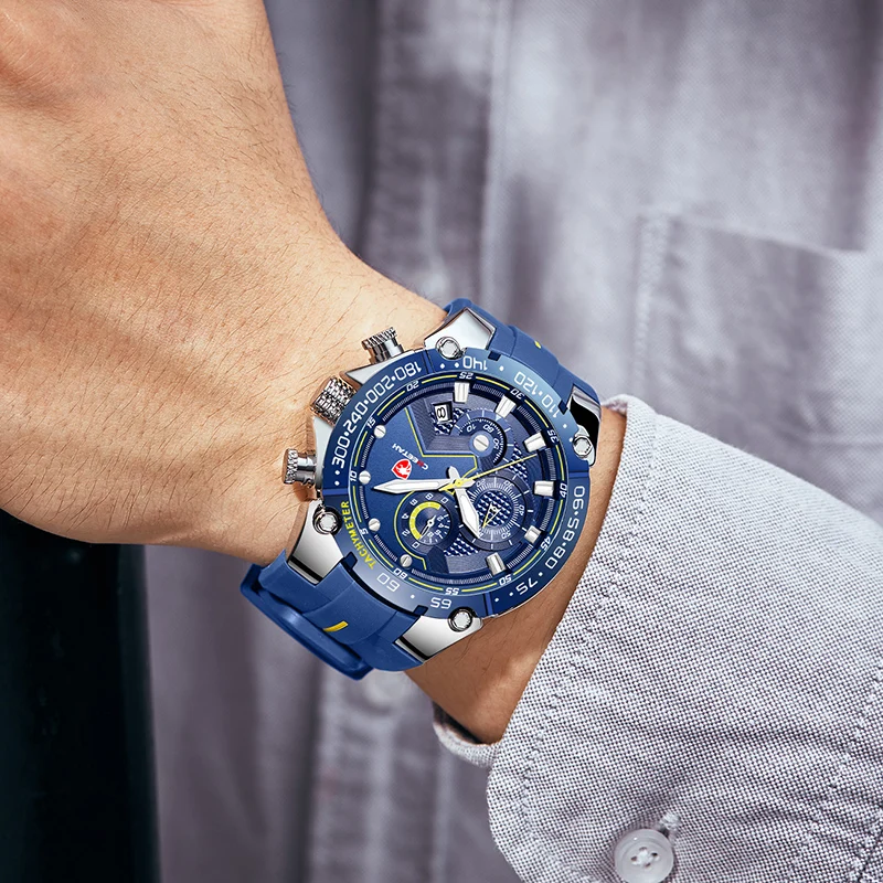 CHEETAH New Watches Mens Luxury Brand Big Dial Watch Men Waterproof Quartz Wristwatch Sports Chronograph Clock Relogio Masculino 6