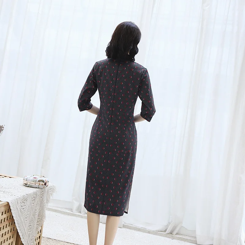 Сексуальное Платье До Колена Cheongsam, весеннее винтажное платье в китайском стиле, женское Хлопковое платье Qipao, тонкое вечернее платье на пуговицах, Vestido M-3XL