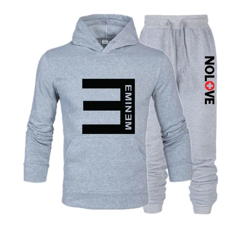 Новинка, толстовка Eminem с буквенным принтом, мужские толстовки, модная одноцветная толстовка с капюшоном, Мужской пуловер, мужские спортивные костюмы, мужская толстовка с капюшоном