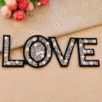 

WUYUCONG LOVE Beaded Patches for Clothes 20pc