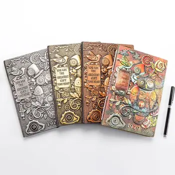 

Creative Mechanical Owl Embossed A5 Leather Notebook Journal Notepad Travel Diary Planner School Office Supplies C90C