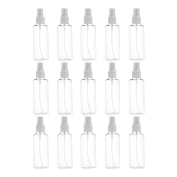 

15Pcs 100Ml Clear Plastic Empty Spray Bottles Refill Mist Pump Portable Travel Reuse