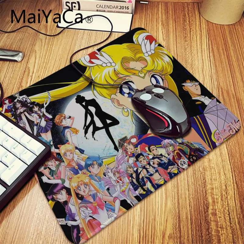 Lock Edge 25x29cm Maiyaca Сейлор Мун Аниме резиновый коврик для мышки игровые коврики для игровой мыши настольная клавиатура Аниме Коврик для мыши геймер Скорость версия Настольный коврик - Цвет: Lock Edge 25x29cm