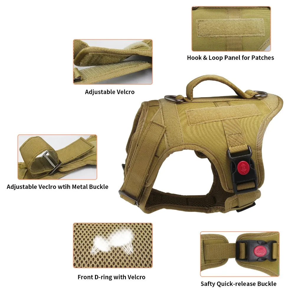 PET-K9 тактический жилет для собак-военный тренировочный жилет K9 для собак-рабочая шлейка для собак средних, больших и XL размеров