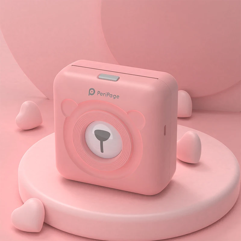 pink Портативный термальный Bluetooth принтер мини фотоальбом для iOS Android мобильного телефона 58 мм карманная машина день рождения - Цвет: pink