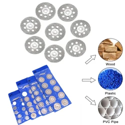 10PCS/set  Rotary Tool Circular Saw Blades Cutting Discs Diamond Disc Mandrel For  Mini Drill Power Tool