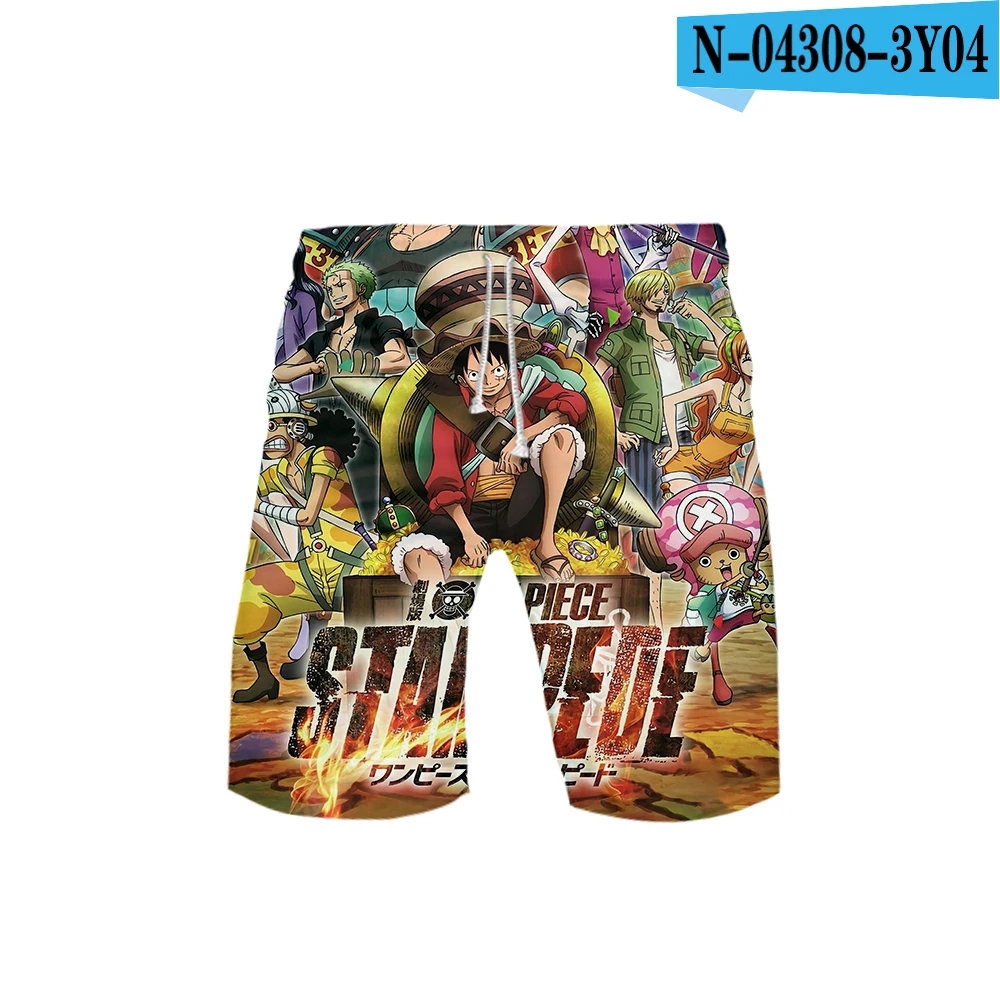 One piece 3D печатных пляжные шорты мужские уличная короткие брюки kpop Повседневная Уличная летняя одежда Новое поступление бегунов для мужчин - Цвет: Бежевый
