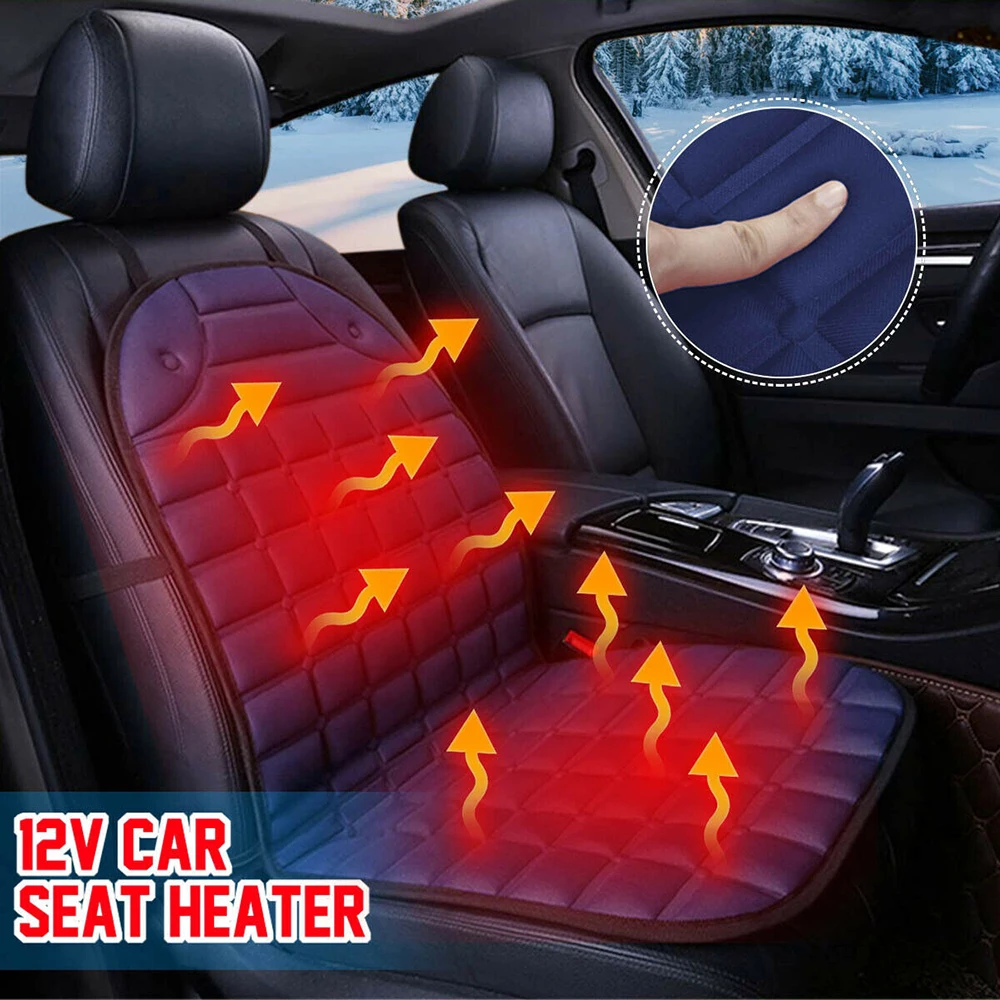 Zone Tech 2-Pack Universal Heated Seat Cushions - 12V Car Seat Warmer Pads For Winter