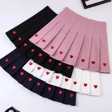 Новая летняя Милая юбка в стиле Харадзюку в стиле панк с высокой талией А-образной формы черная, белая, синяя и розовая модная короткая плиссированная юбка