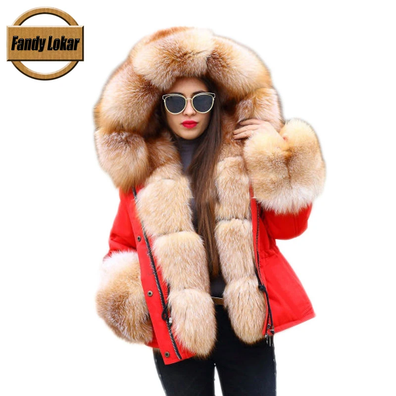 Женская меховая парка fandy lokar FL теплая зимняя с подкладкой из натурального меха