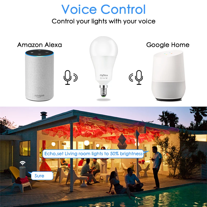  Wifi LED Light Bulb 15W Smart Bulb E14 AC100V 220V Smart House APP Voice Remote Control Table Lamp  - 4000204243872