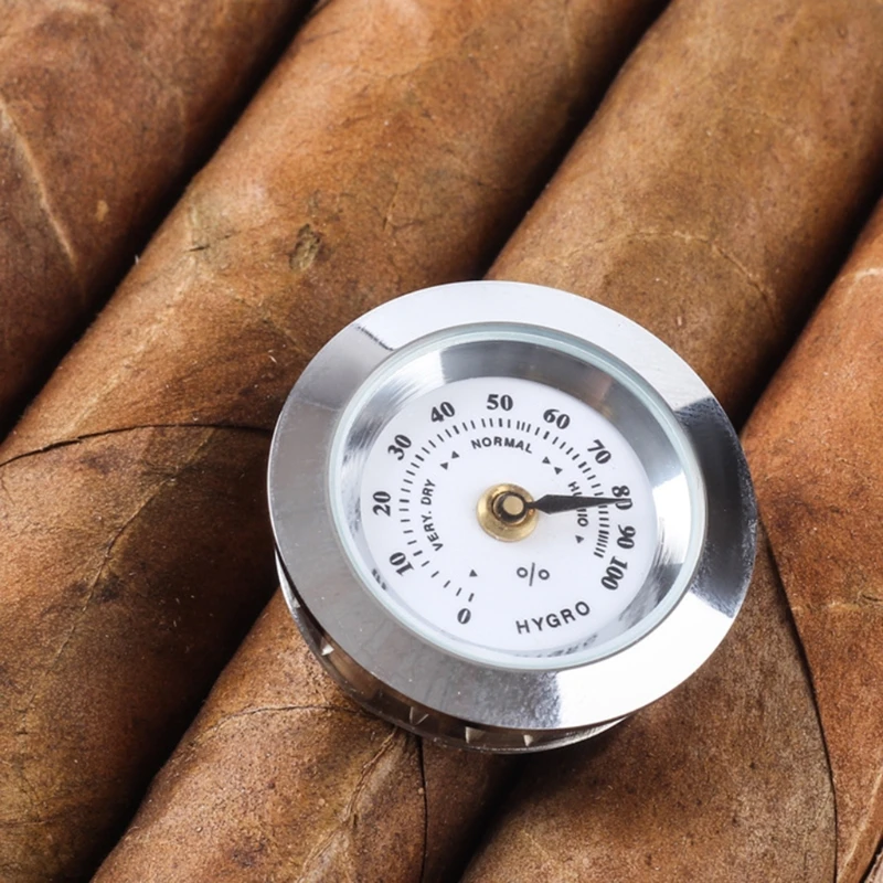 28mm Mini Round Cigar Hygrometer High Precision Moisture Meter