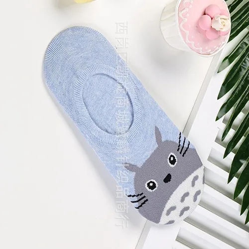 Носки с принтом «Tonari no Totoro», Anpanman Baikinman, No Face man, снеговик, милые забавные носки из хлопка для мужчин и женщин, Хаяо Миядзаки - Цвет: women 4