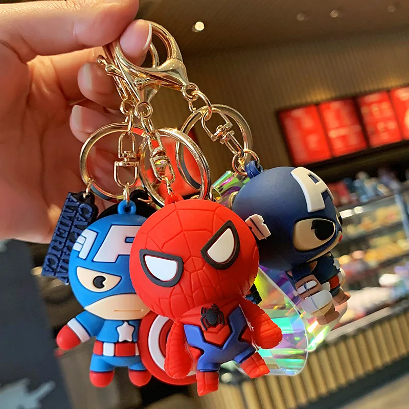 Брелок для ключей с героями аниме Marvel Мстители фигурки мультяшный персонаж