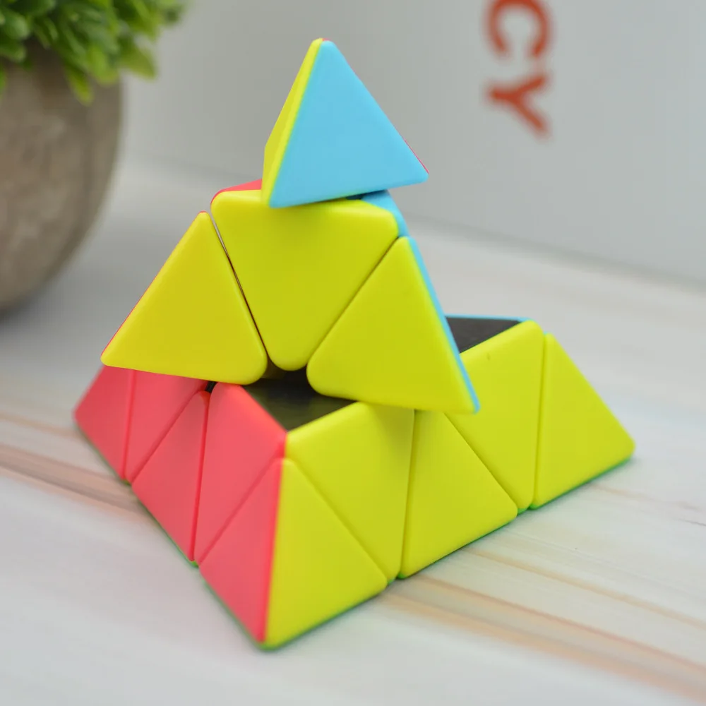 LeFun 3x3 Пирамида без наклеек Волшебные кубики головоломка твист Игрушка скорость ультра-Гладкий Профессиональный LeFang 3x3