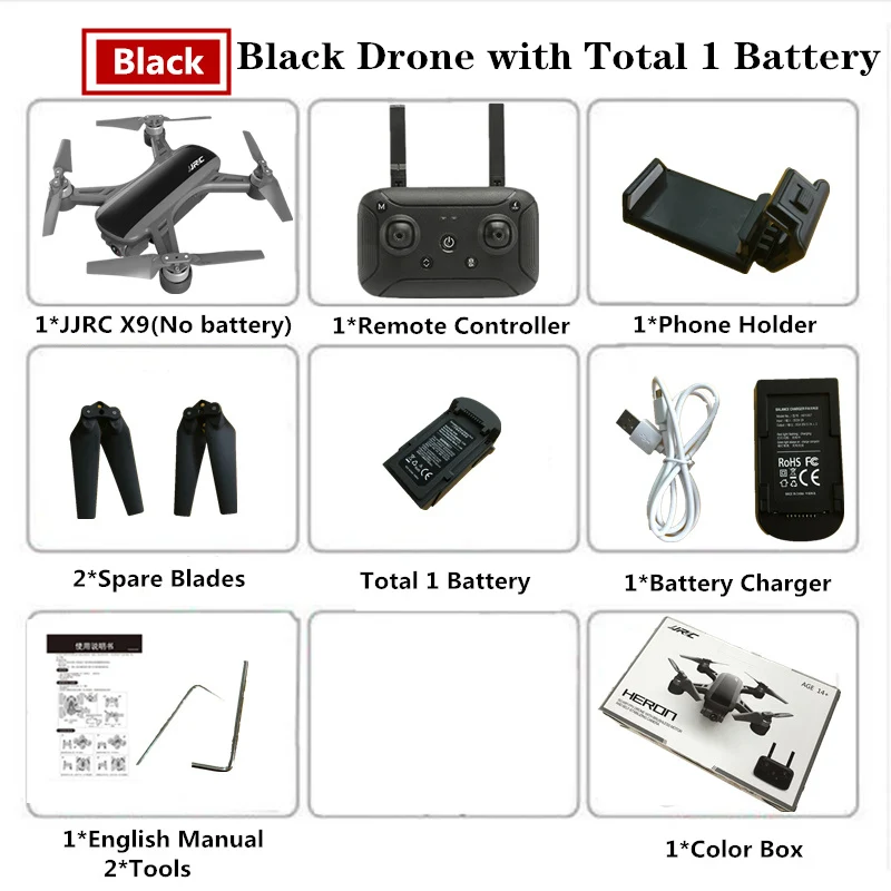 Black-Color Box-1 Fly Dream JJRC X9 Pro Дрон GPS Дроны с камерой HD 5G Дрон бесщеточный оптический поток позиционирования высота удержания следование Квадрокоптер - Цвет: Black-Color Box-1