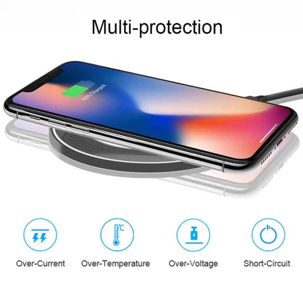 Беспроводное зарядное устройство HXB Qi для iPhone X, XR, XS, 8 Plus, беспроводное зарядное устройство, док-станция, быстрая зарядка для samsung S8, S9, S10, huawei, P30, xia