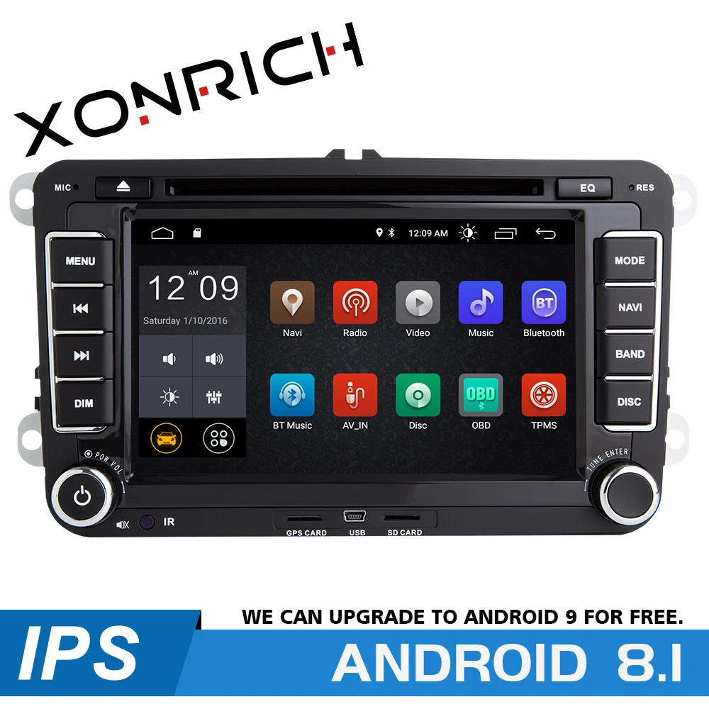 Perfect 7"AutoRadio 2 Din Android 8.1 Car DVD Player for VW Golf 5 6 Polo T5 Passat b6 Skoda Octavia 2 3 Seat Leon 2Tiguan GPS Naigation 0