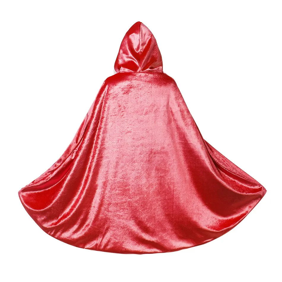 VOGUEON/детский длинный плащ с капюшоном для девочек, красный костюм принцессы с меховым капюшоном для верховой езды аксессуары для вечеринки в стиле Хэллоуин для детей от 3 до 10 лет