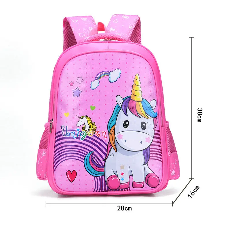 Mochila escolar con dibujos de unicornio para niñas y niños, morral ortopédico de princesa, Infantil