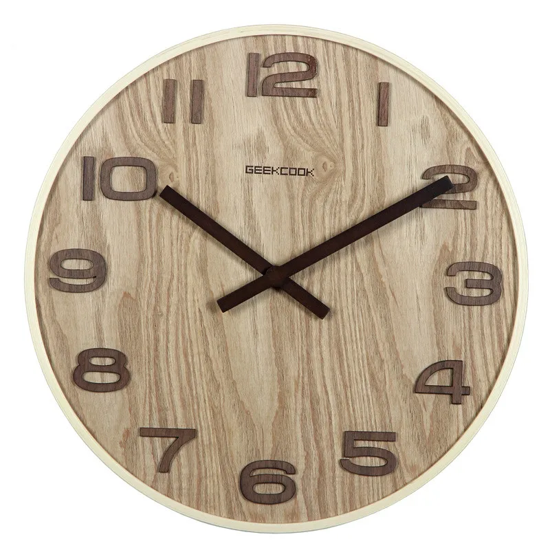 

14 Inch Wall Clock Simple Bamboo Watch Living Room Study Time Bar Wall Clocks Modern Design Home Bedroom Decor