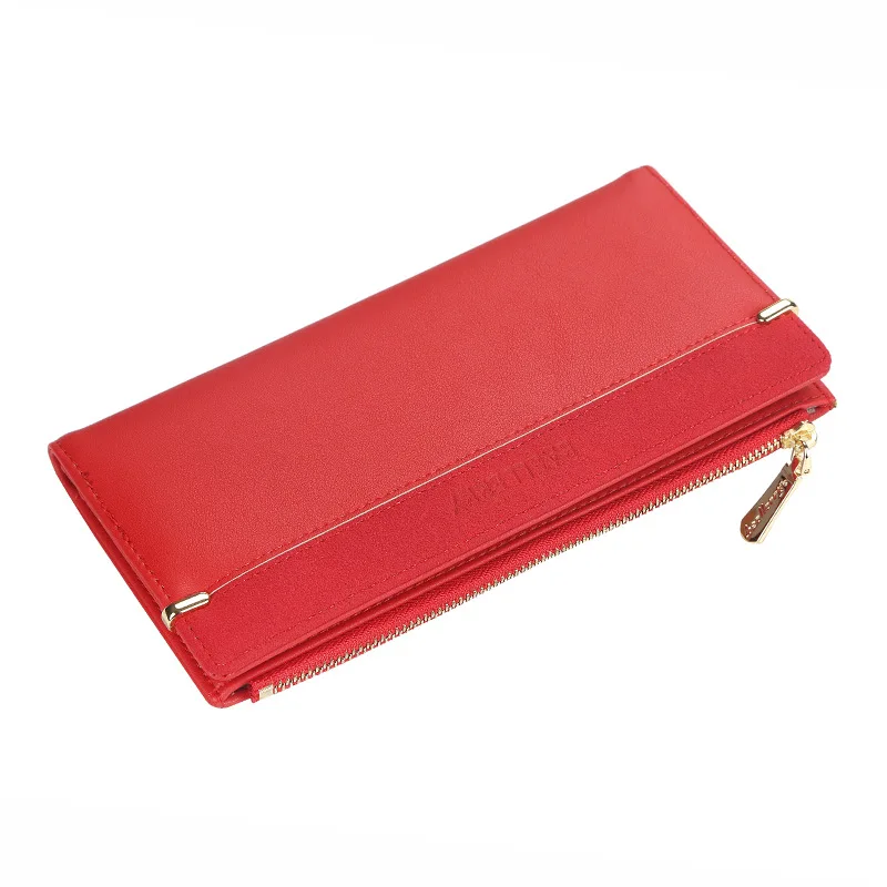 Red Designer Women Wallet Long Clutch Coin Purse Pu Leather Wallets For Women Purses Card Holder cartera mujer WWS308 - Цвет: Red