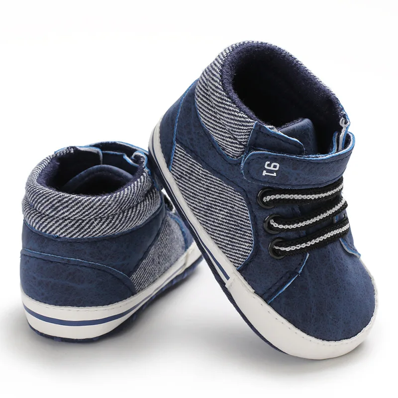 Chaussures De Premiers Pas Pour Bébé Garçon, Semelle En Coton, Chaussures  Antidérapantes Et En Cuir Pu, Pour Les Nouveaux Nés Qui Rampent Et Qui Font  Leurs Premiers Pas - Chaussures Enfant - AliExpress