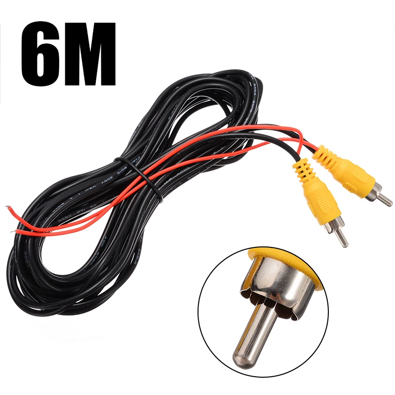 6m Video Cable Car Rear View Camera Universal Rca 6 Meters Wire For