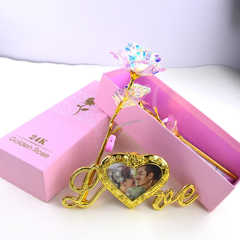 

Colored Gold Leaf Flower Courtesy Gift Box Gold Leaf Rose Valentine's Day Christmas Wedding Birthday Party Gift Boxes Bags