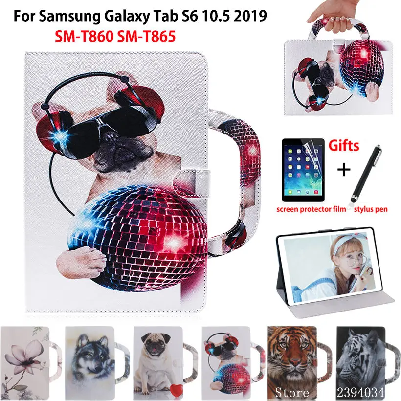 Чехол для Samsung Galaxy Tab S6 10,5 SM-T860 SM-T865 T860 10," чехол для планшета модный принт сумка оболочка+ пленка+ ручка