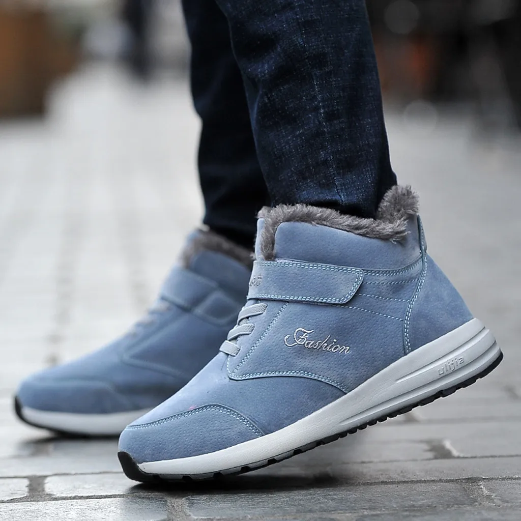 

Outdoor Men Plush Insole Snow Boots Casual safety shoes Breathable Flats Plus Velvet Snow Boots Hiking Shoes zapatos de hombre