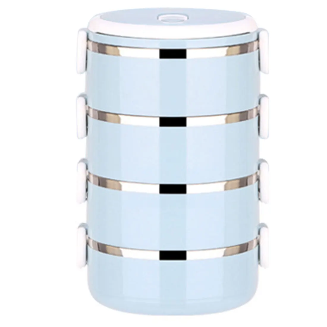 U-4 layer Blue Ланчбокс герметичный Ланч-бокс контейнер для еды портативный термо-Ланч-бокс из нержавеющей стали для офиса, кемпинга - Цвет: U-4 layer Blue