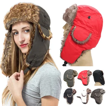 

2020 New Winter Trapper Trooper Earflap Warm Russian Snow Ski Hat Fur Ushanka Hat Bomber Hats Men Women Cap Fashionable TY53