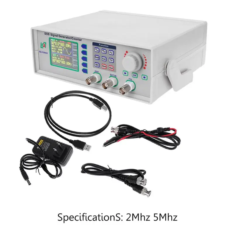 

DDS Function Signal Generator Counter Signal Source Frequency Meter Pulse Generator Synthesizer QLS2800S 2MHz / 5MHz