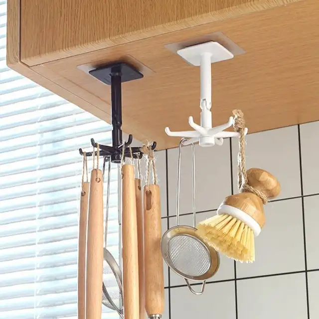 Kitchen Hook Multi-Purpose Hooks 360 Degrees Rotated Rotatable Rack For Organizer and Storage Spoon Hanger Accessories 1