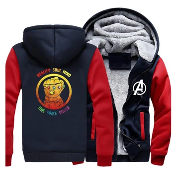 

The Avengers space power printed men trend raglan hooded hoodie plus velvet thick sweatshirts 2019 fall winter warm male clothes