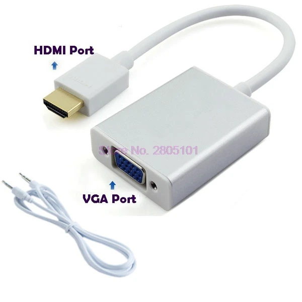 От DHL или EMS 50 штук HDMI к VGA с аудио кабелем адаптер папа женскому 1080p конвертер |