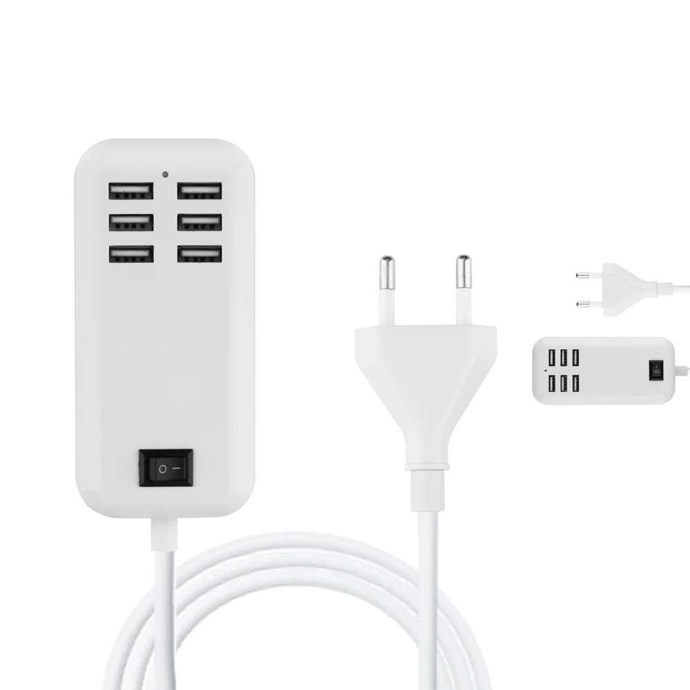 Универсальный 6 USB порт 3A Смарт зарядное устройство адаптер питания для Xiaomi EU вилка настенное зарядное устройство Быстрая зарядка для Смартфона MP3 power Bank