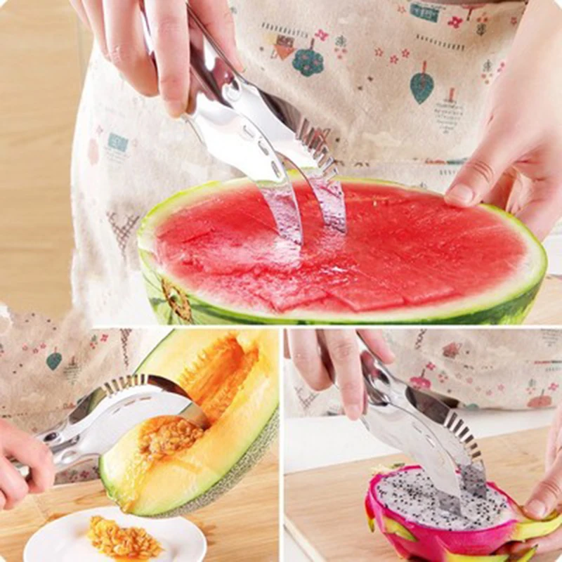 Stainless Steel Watermelon Slicer Kitchen Tools Fruit Knife Fruit Corner Cutter Fruit Vegetable Peeler Knives Kitchen Gadgets