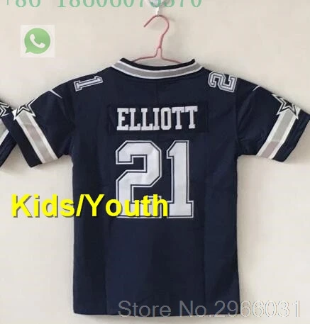 for kids youth A+++ качественная Детская Молодежная Футболка 4 dak prescott 21 ezekiel elliott 82 jason witten 88 dez bryant jersey Dallas - Цвет: for kids youth
