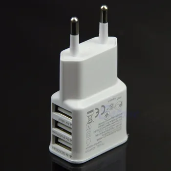 

1 PC 3 Ports USB Wall Travel AC Charger Adapter EU Plug For iPhone Samsung Galaxy S5